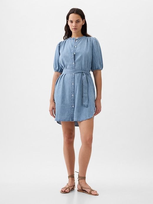 Puff Sleeve Denim Mini Dress sold by GAP product image thumbnail 4