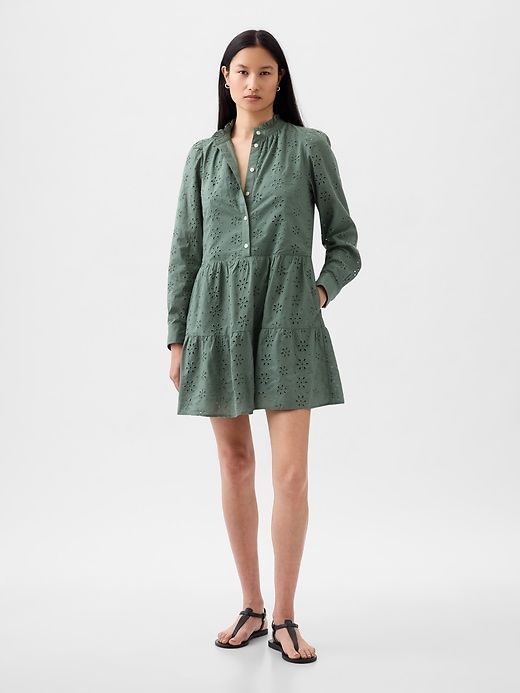 Eyelet Tiered Mini Shirtdress sold by GAP