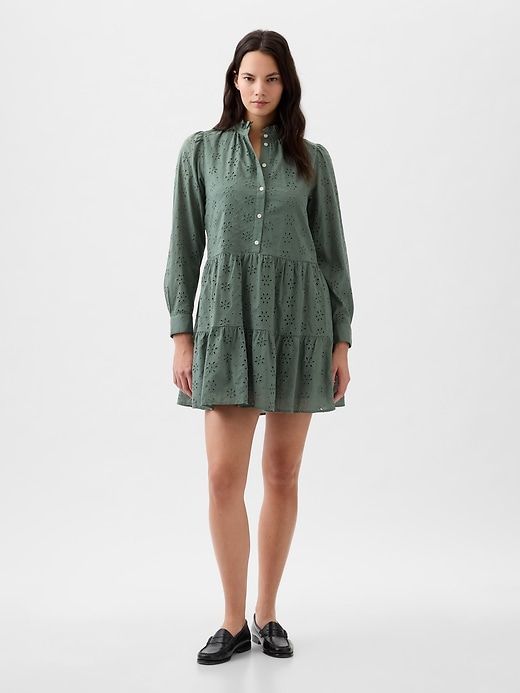 Eyelet Tiered Mini Shirtdress sold by GAP product image thumbnail 5