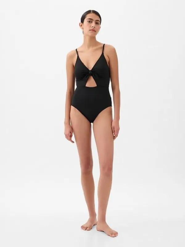 Tie-Knot Cutout One-Piece Swimsuit sold by GAP