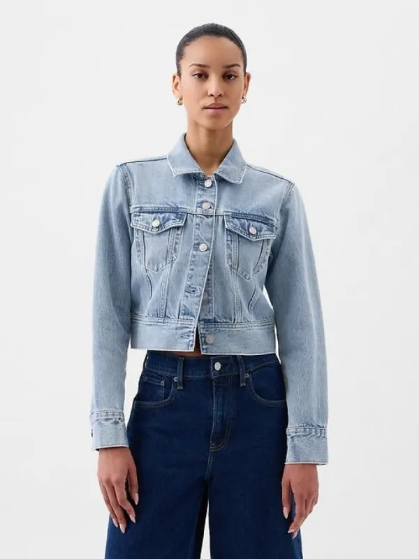Cropped Icon Denim Jacket sold by GAP