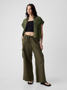 Linen-Cotton Pull-On Cargo Pants sold by GAP