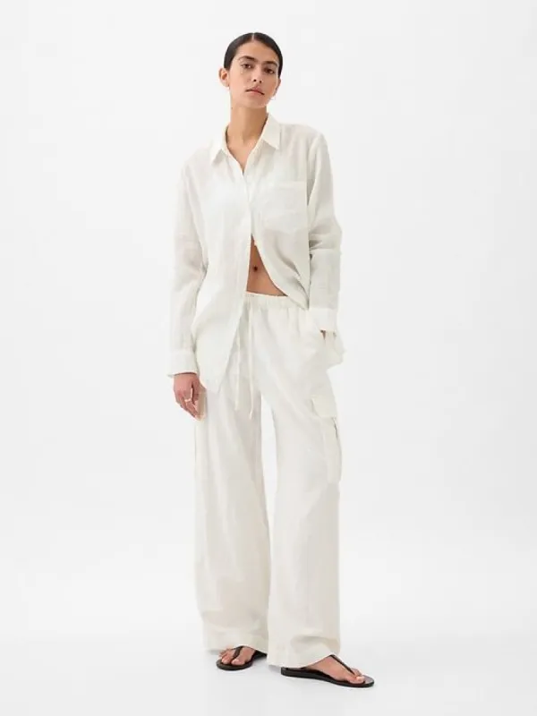 Linen-Cotton Pull-On Cargo Pants sold by GAP