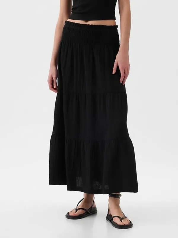 Crinkle Gauze Tiered Maxi Skirt sold by GAP