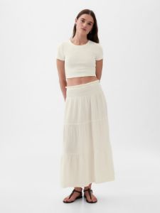 Crinkle Gauze Tiered Maxi Skirt sold by GAP