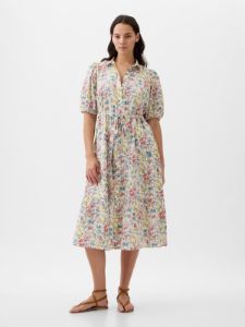 Puff Sleeve Midi Dress sold by GAP