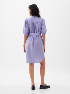 Linen-Cotton Puff Sleeve Mini Shirtdress sold by GAP