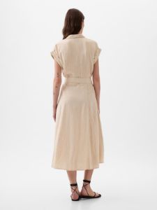 Linen-Blend Midi Shirtdress sold by GAP