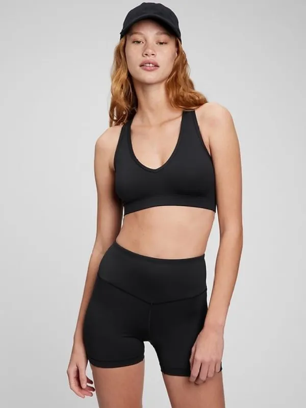 GapFit V-Neck Racerback Sports Bra in Eclipse sold by GAP