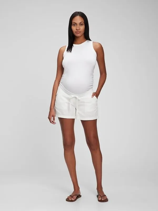 Maternity Linen-Cotton Pull-On Shorts sold by GAP