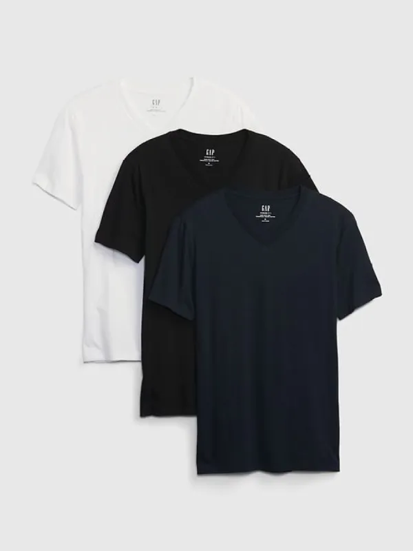 Organic Cotton Standard V-Neck T-Shirt (3-Pack) sold by GAP