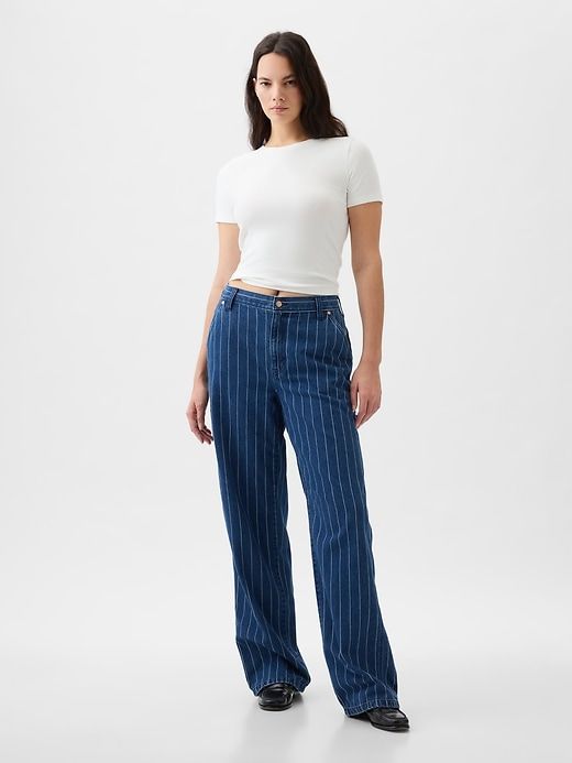 Mid Rise '90s Loose Pinstripe Carpenter Jeans sold by GAP product image thumbnail 4