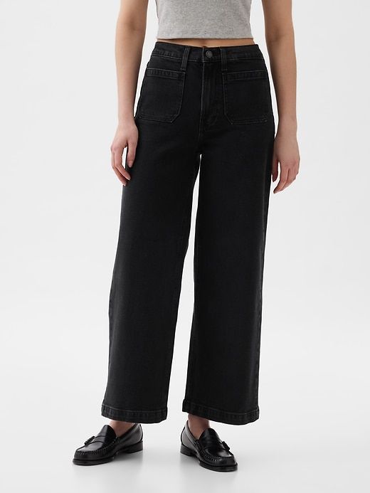 High Rise Stride Wide-Leg Ankle Jeans sold by GAP product image thumbnail 2