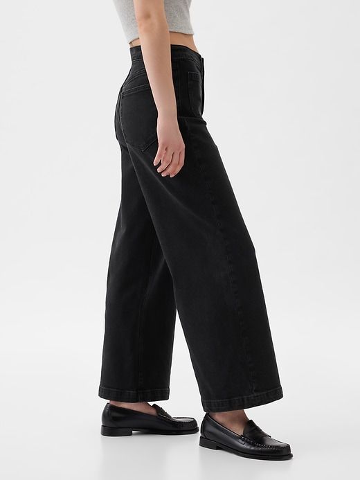 High Rise Stride Wide-Leg Ankle Jeans sold by GAP product image thumbnail 3