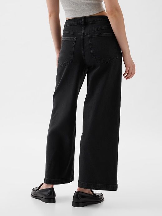 High Rise Stride Wide-Leg Ankle Jeans sold by GAP product image thumbnail 4