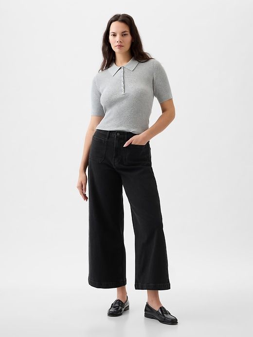 High Rise Stride Wide-Leg Ankle Jeans sold by GAP product image thumbnail 5