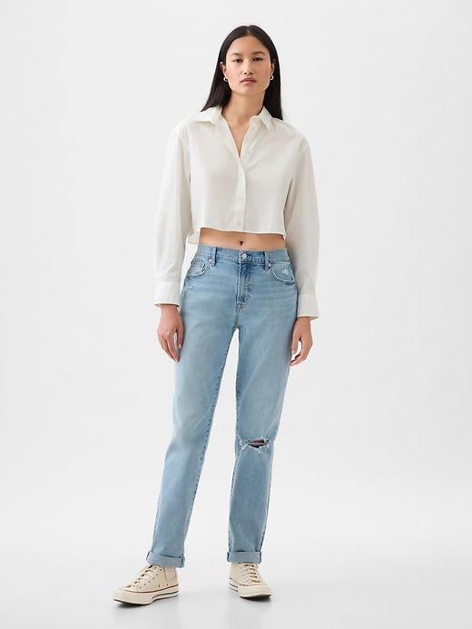Mid Rise Girlfriend Jeans sold by GAP