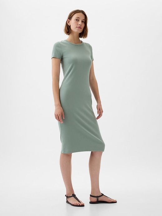 Modern Rib Midi T-Shirt Dress sold by GAP product image thumbnail 3