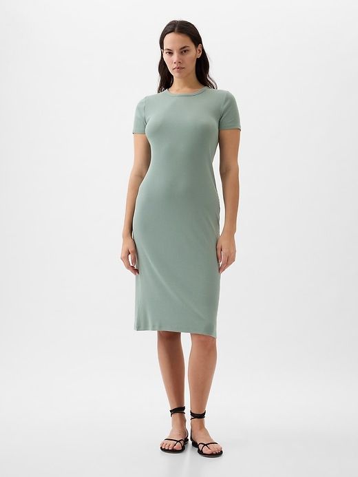 Modern Rib Midi T-Shirt Dress sold by GAP product image thumbnail 4