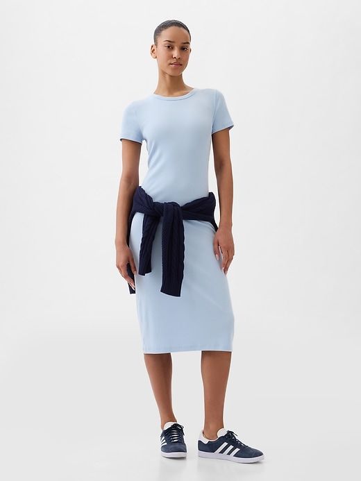 Modern Rib Midi T-Shirt Dress sold by GAP product image thumbnail 3