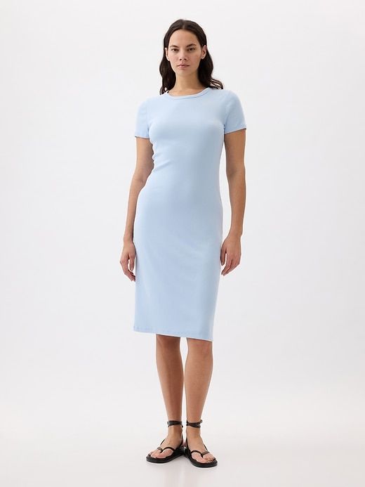 Modern Rib Midi T-Shirt Dress sold by GAP product image thumbnail 5