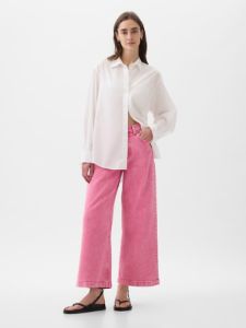 High Rise Stride Wide-Leg Ankle Jeans sold by GAP