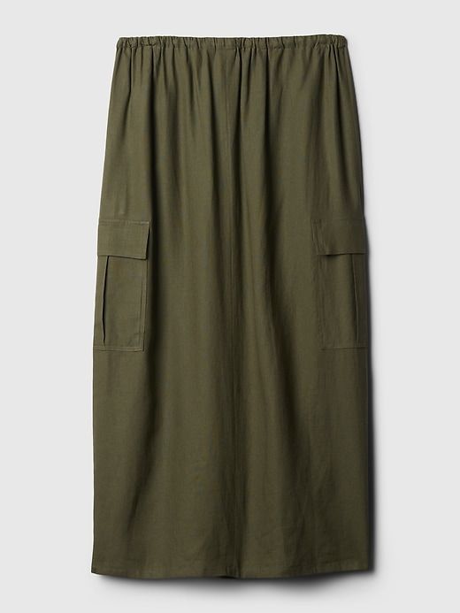 Linen-Blend Cargo Midi Skirt sold by GAP product image thumbnail 5