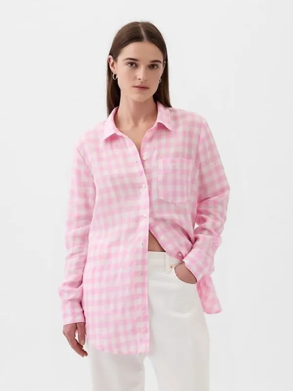 Linen Boyfriend Shirt sold by GAP