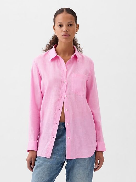 Linen Boyfriend Shirt sold by GAP