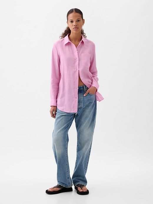 Linen Boyfriend Shirt sold by GAP product image thumbnail 3
