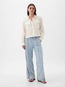 Linen Cropped Shirt sold by GAP