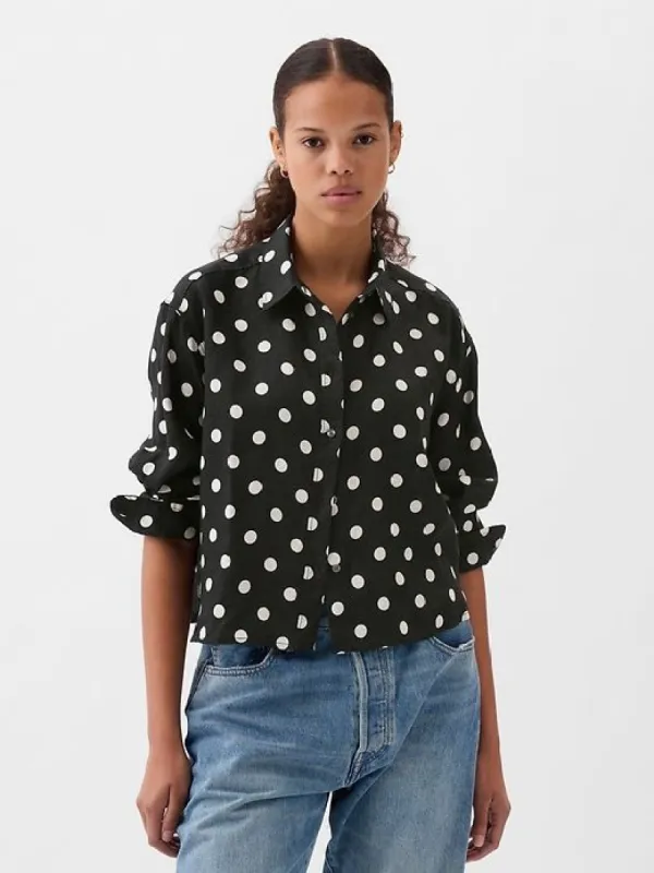 Linen Cropped Shirt sold by GAP