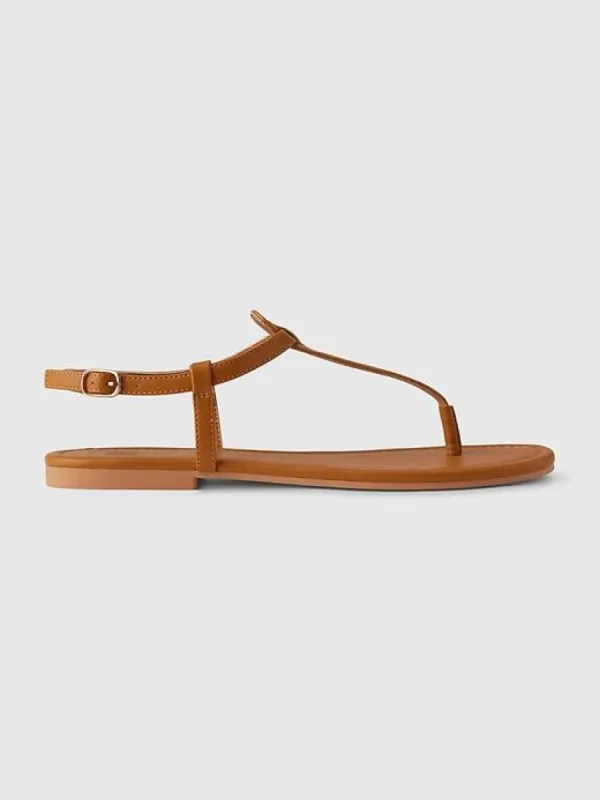 Vegan Leather T-Strap Sandals sold by GAP