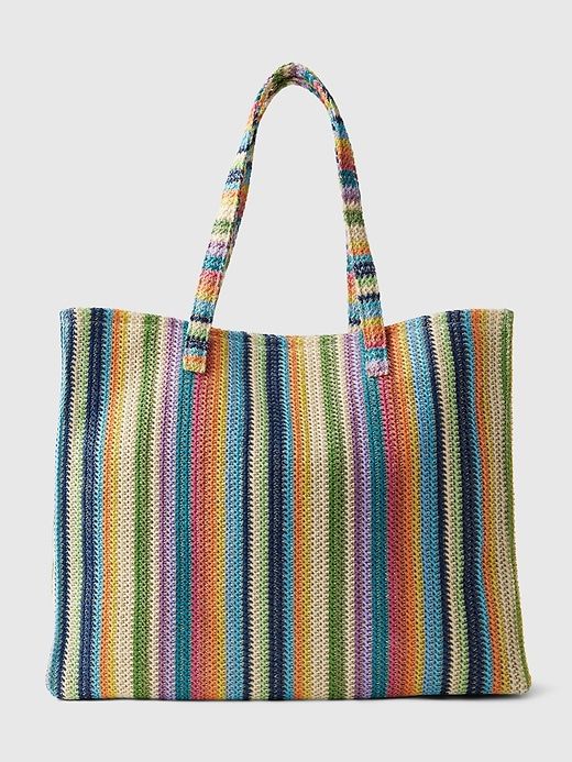 Striped Straw Tote Bag sold by GAP