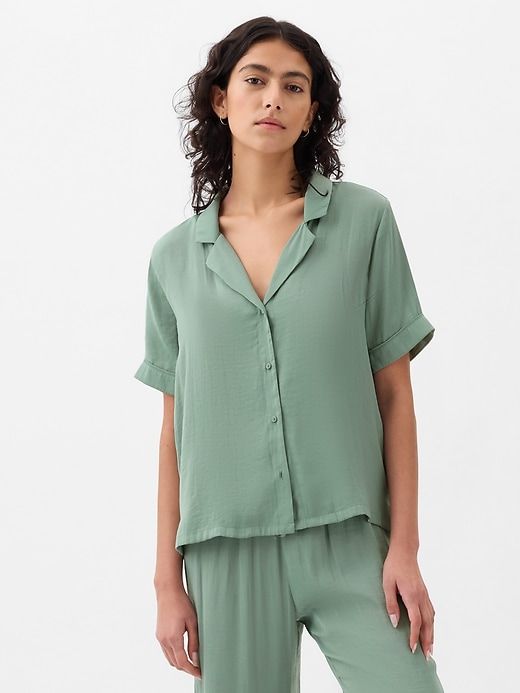 Satin PJ Shirt sold by GAP