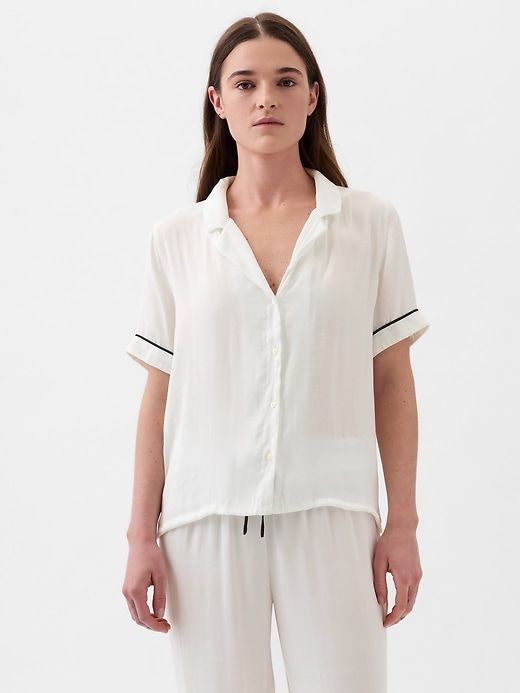 Satin PJ Shirt sold by GAP