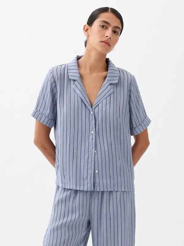 Satin PJ Shirt sold by GAP