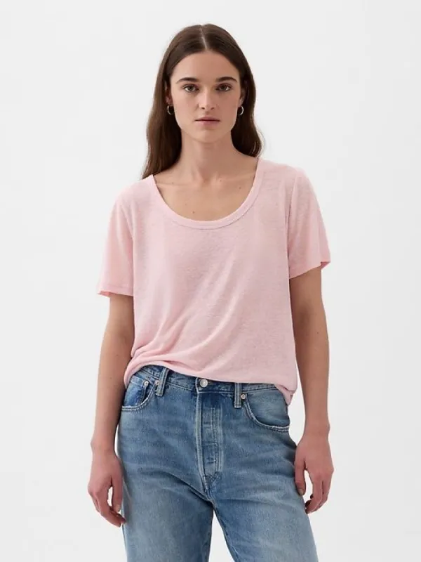 Linen-Blend T-Shirt sold by GAP