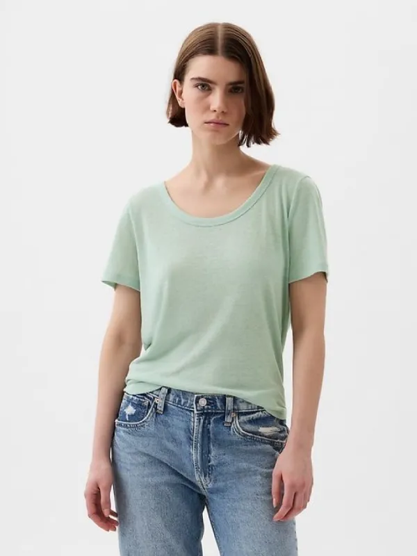 Linen-Blend T-Shirt sold by GAP