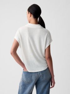 Linen-Blend Polo Shirt sold by GAP