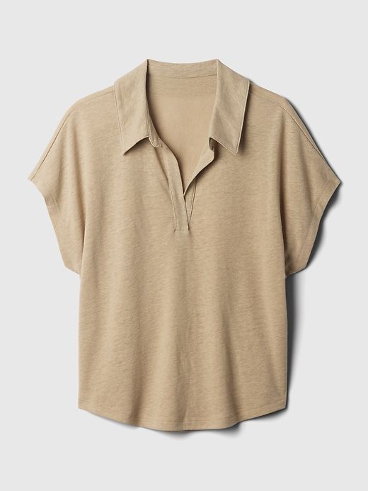 Linen-Blend Polo Shirt sold by GAP product image thumbnail 5