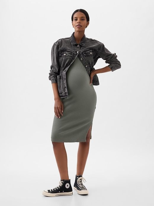 Maternity Rib Midi Tank Dress sold by GAP product image thumbnail 3