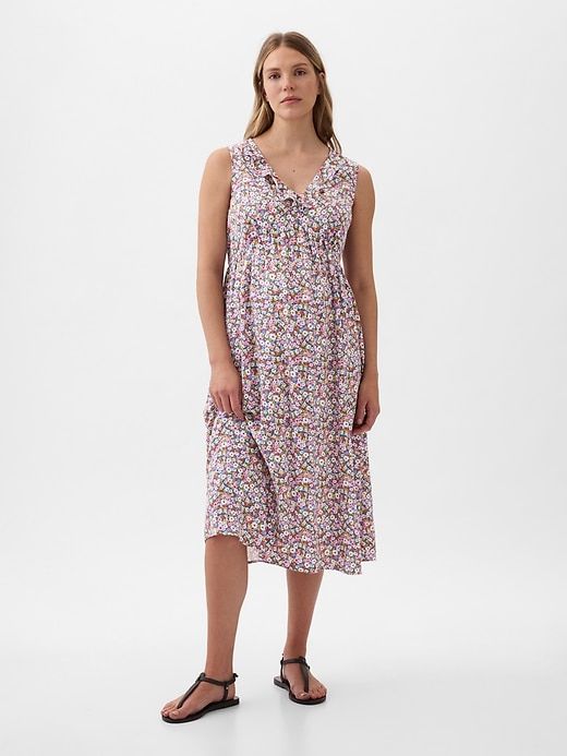 Maternity Ruffle Midi Dress sold by GAP