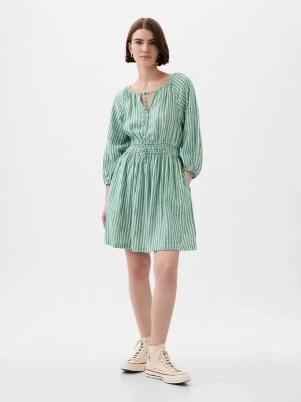 Linen-Blend Mini Dress sold by GAP