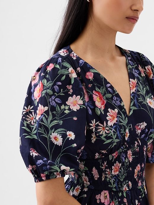 Puff Sleeve Smocked Mini Dress sold by GAP product image thumbnail 4