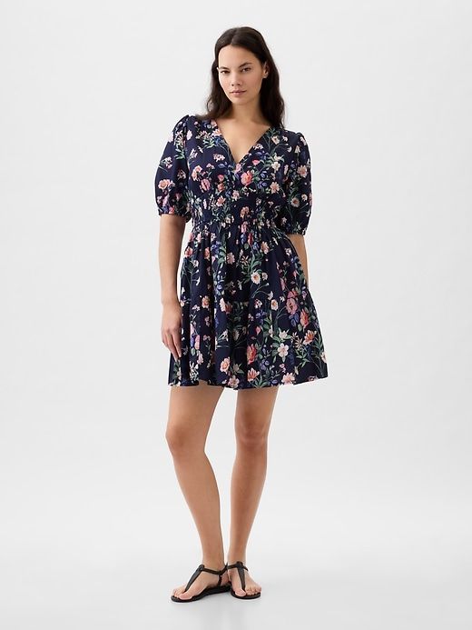 Puff Sleeve Smocked Mini Dress sold by GAP product image thumbnail 5