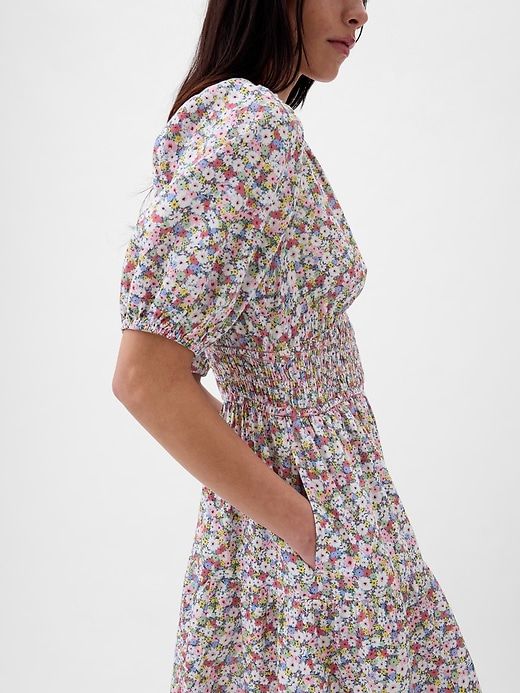 Puff Sleeve Smocked Mini Dress sold by GAP product image thumbnail 4