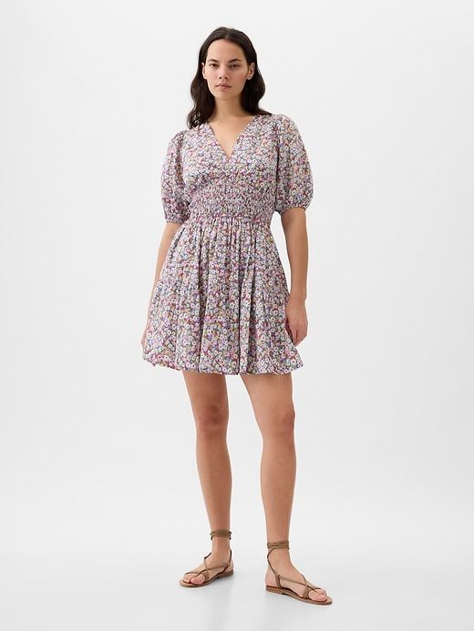 Puff Sleeve Smocked Mini Dress sold by GAP product image thumbnail 5