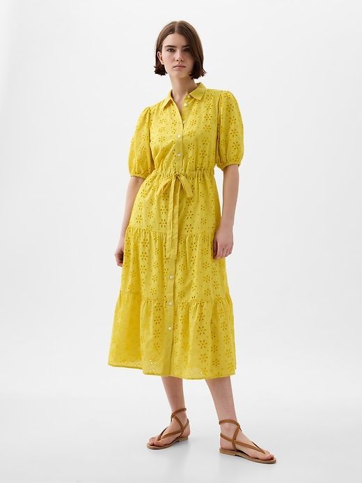 Eyelet Tiered Midi Dress sold by GAP