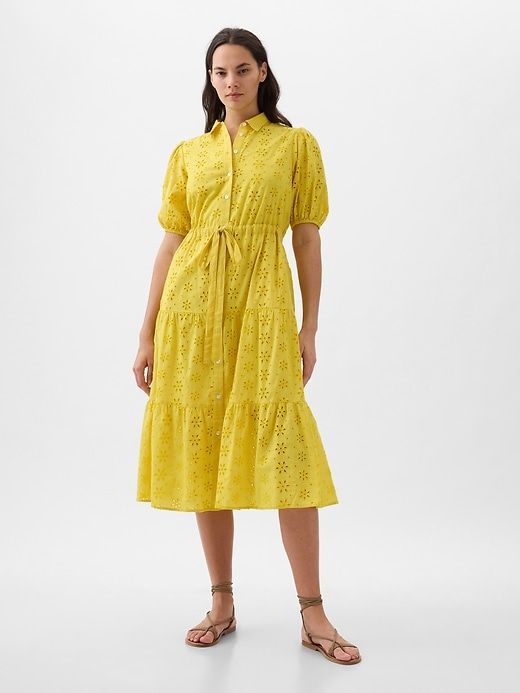 Eyelet Tiered Midi Dress sold by GAP product image thumbnail 5